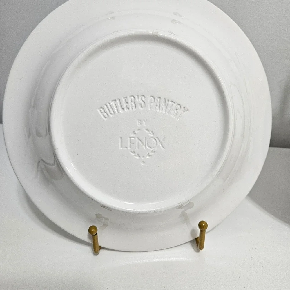 Lenox Butlers Pantry Pasta 4 Bowls Discontinued Ivory Stoneware Rimmed Soup Y2K